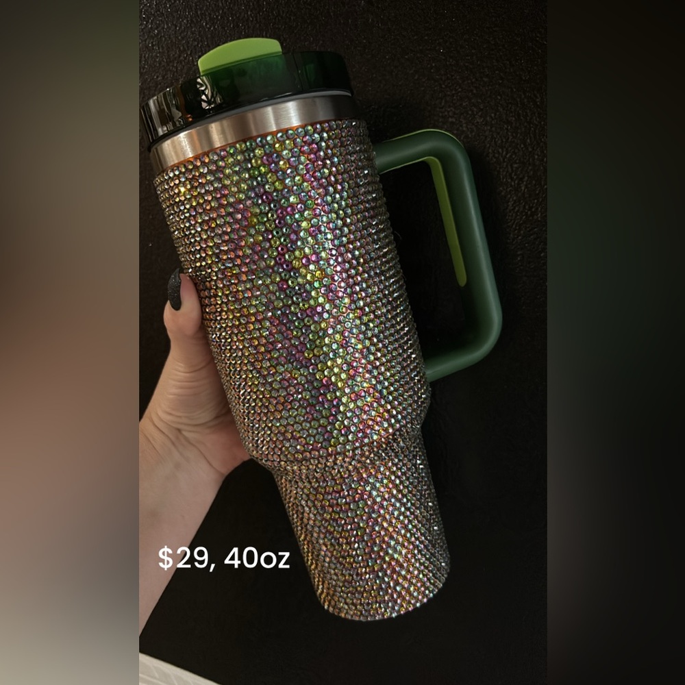Rhinestone Tumbler with Handle